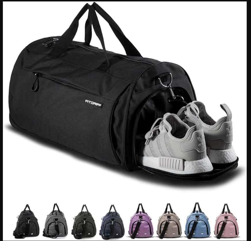 Fitgriff® Gym Bag with Shoe & Wet Compartment – Travel & Workout Duffle