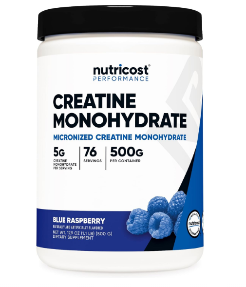Nutricost Creatine Monohydrate – Blue Raspberry | Strength · Size · Simplicity